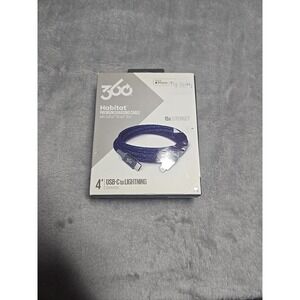 360 Habitat Charge 4ft Braided Premium Charging Cable USB-C to Lightning new